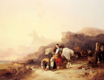 漁民の田園風景のあるビーチの風景 ウィリアム・シェイアー・シニア Oil Paintings